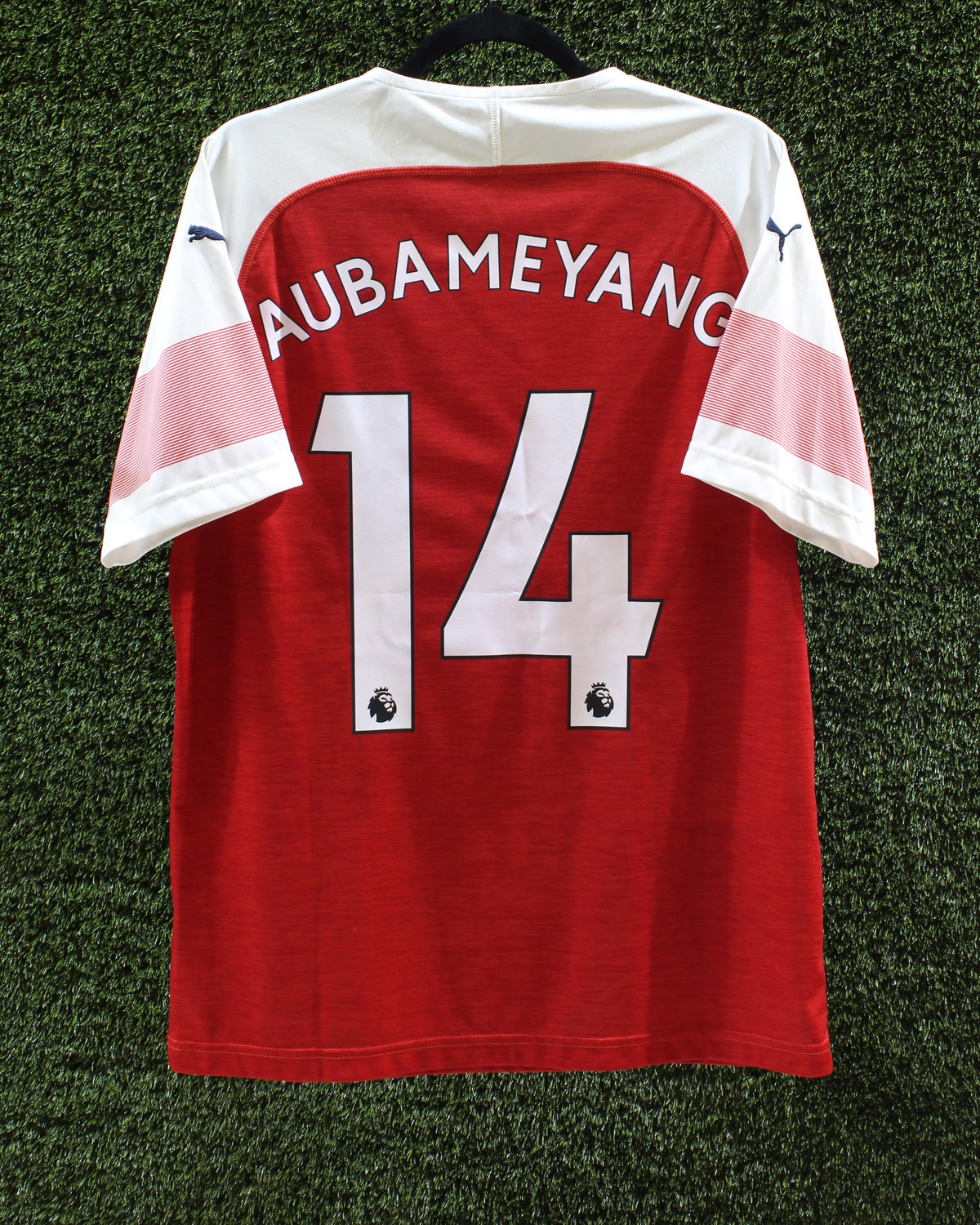 Arsenal FC 2018/19 Home Shirt - Aubameyang #14 - Fan Version - Near Mint - Mint (9.5/10)